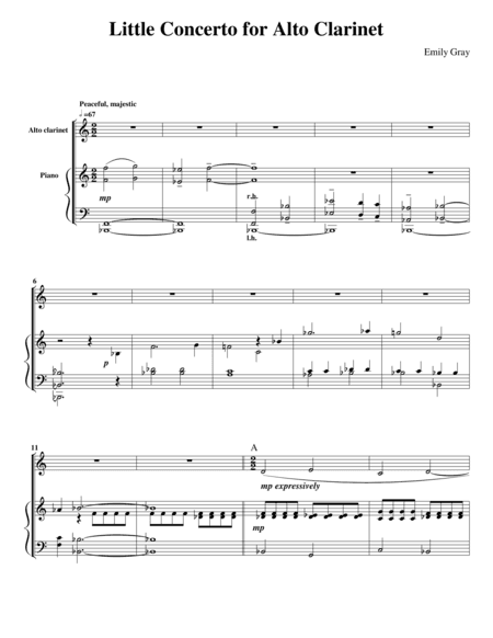 Little Concerto for Alto Clarinet (Piano Reduction)