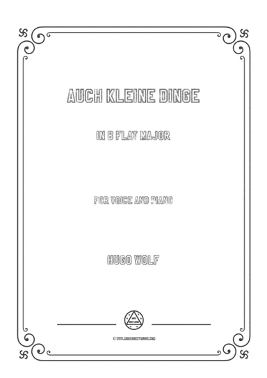 Wolf-Auch kleine Dinge in B flat Major,for Voice and Piano (arr. MSM)