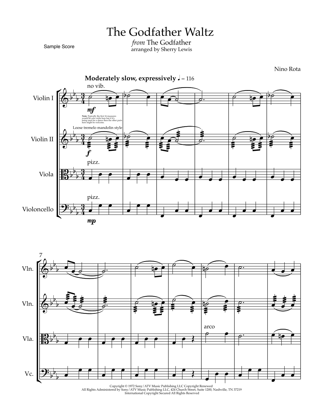 The Godfather Waltz (arr. Sherry Lewis)