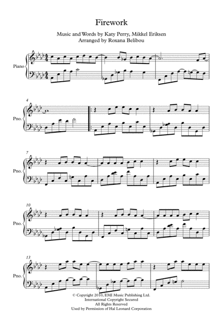 Firework (arr. Roxana Belibou)