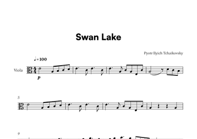 Tchaikovsky - Swan Lake (for Viola Solo) (arr. Cadenza Editions)