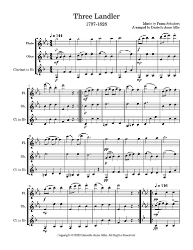 Three Ländler (arr. Danielle Anne Allie)