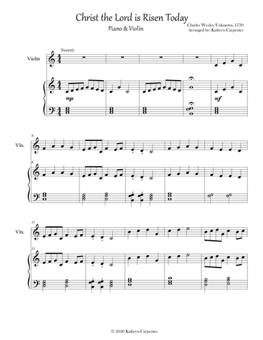 Christ the Lord is Risen Today (Easy Piano & Violin) (arr. Kathryn Carpenter)