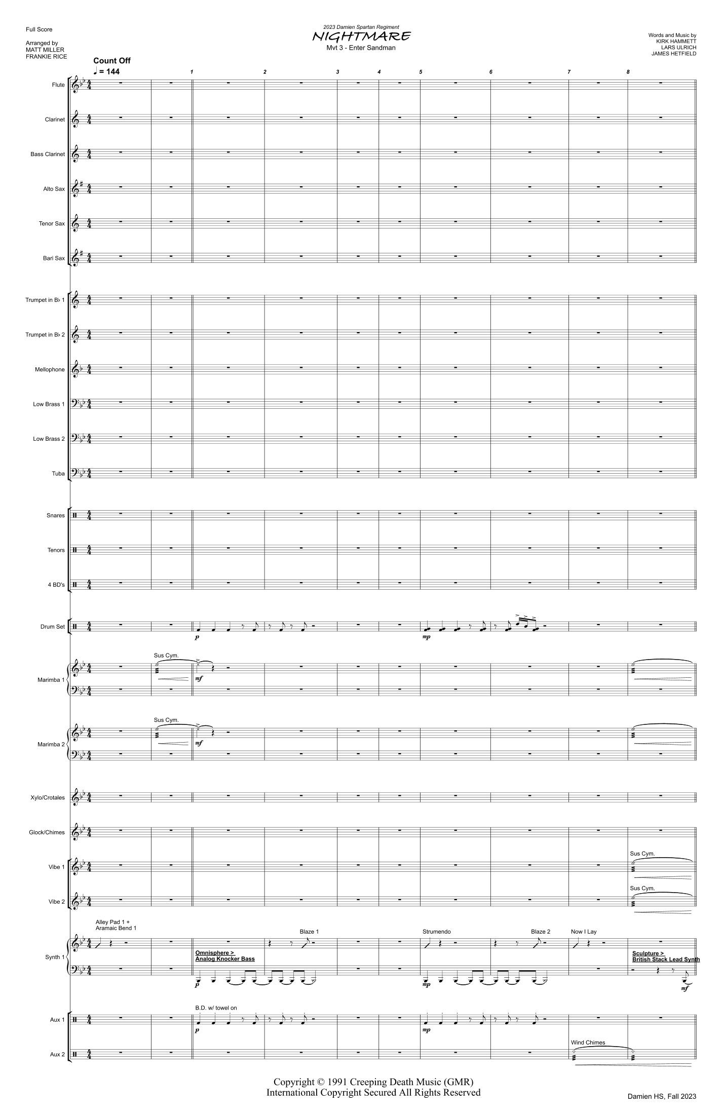 Enter Sandman (arr. Matt Miller)