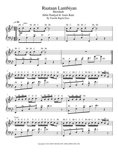 Raataan Lambiyan (arr. Girish Kataria)