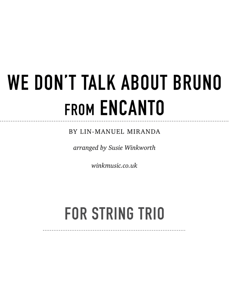 We Don't Talk About Bruno (arr. Susie Winkworth winkmusic.co.uk)
