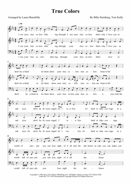 True Colors (arr. Laura Brambilla)