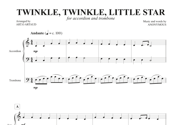 Twinkle Twinkle Little Star (arr. Art.o Artaud)