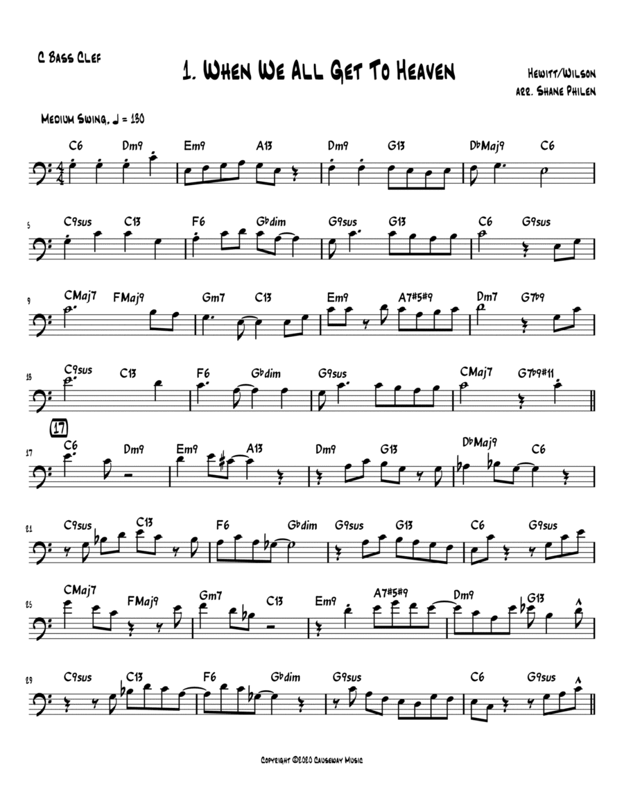 When We All Get To Heaven - C Bass Clef (arr. Shane Philen)