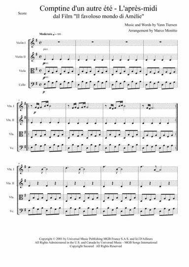 Fabuleux Destin D'amelie Poulain (arr. Marco Monitto)