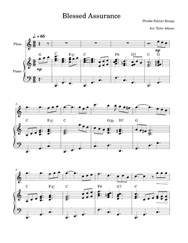 Blessed Assurance (Flute and Piano) (arr. Tyler Adams)