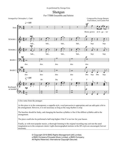 Shotgun (arr. Christopher L. Clark)