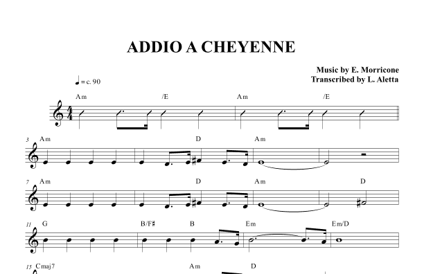 Addio A Cheyenne (arr. Luca Aletta)