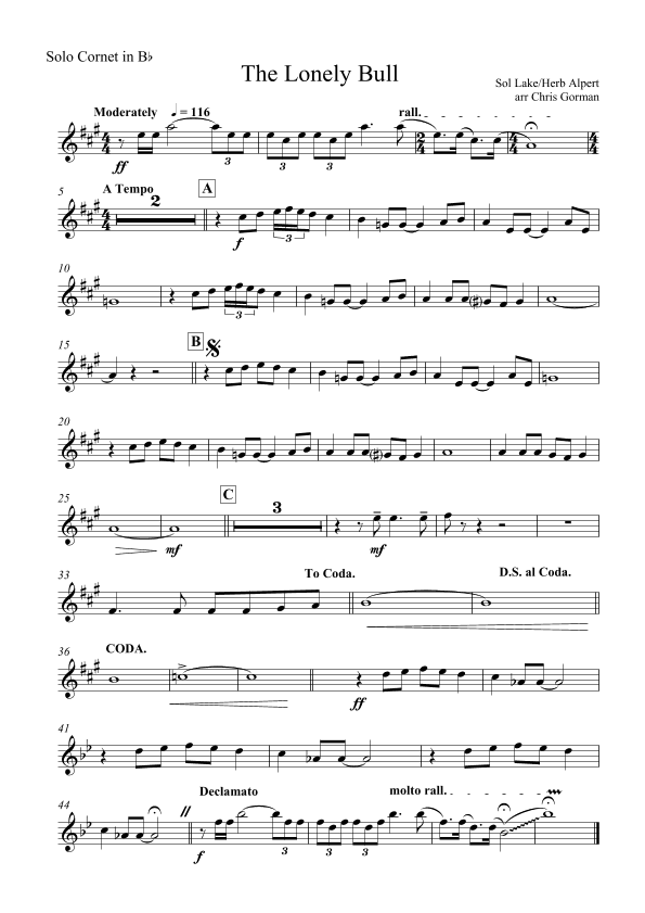 The Lonely Bull (arr. Chris Gorman)