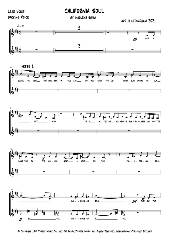 California Soul (arr. Musicscorz)