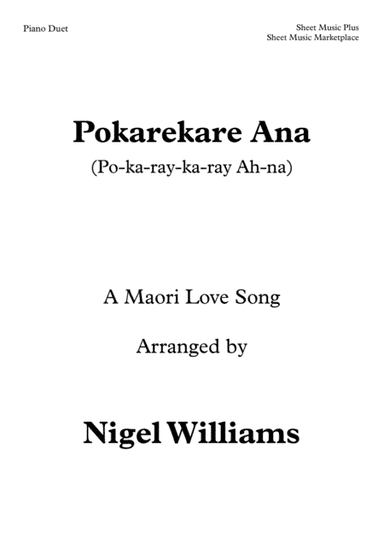Pokarekare Ana (A Maori Love Song), for Piano Duet (arr. Nigel Williams)