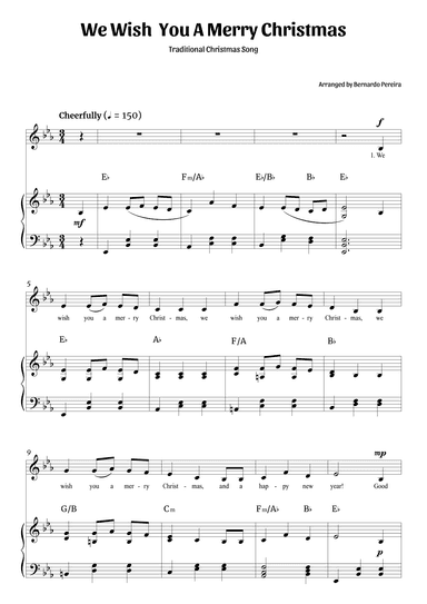 We Wish You A Merry Christmas (voice and piano – Eb major) (arr. Bernardo Pereira)