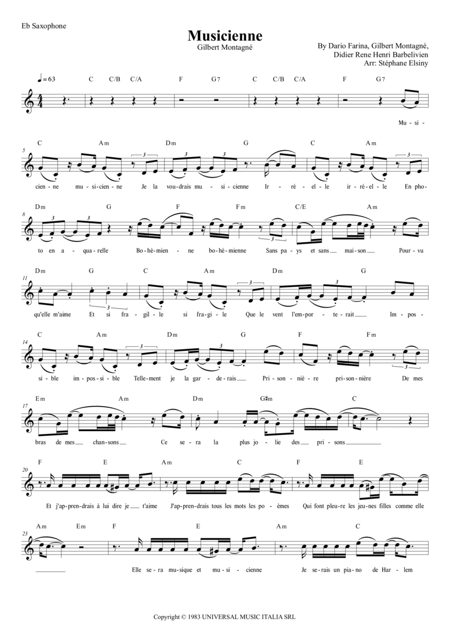 Musicienne (arr. Stephane ELSINY)