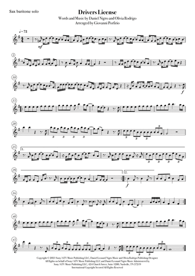 Drivers License (arr. Giovanni Porfirio)