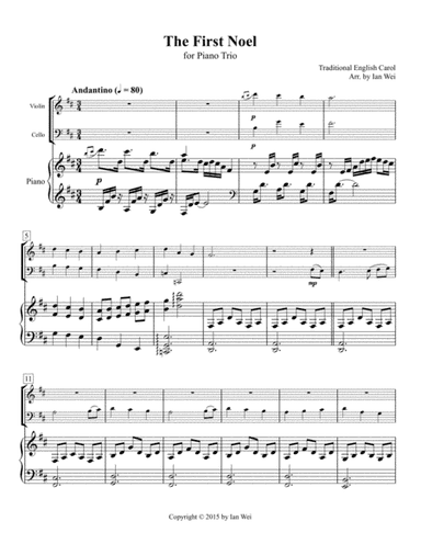 The First Noel for Piano Trio (arr. Ian Wei)