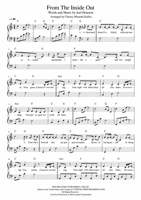 From The Inside Out (arr. Christy Miranda Kalfas (www.makingmusicwithchristy.com))