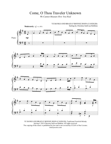 Come, O Thou Traveler Unknown (arr. Christine Sullivan Robbins)