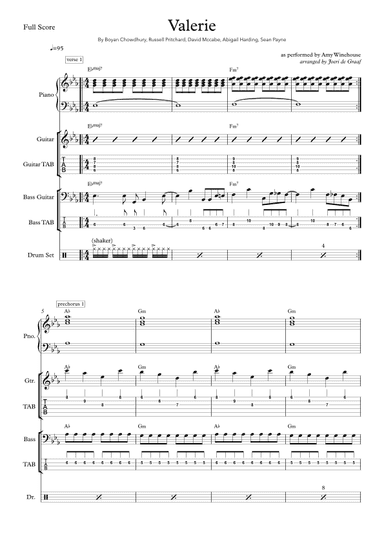 Valerie (arr. Joeri de Graaf Muziekproducties)