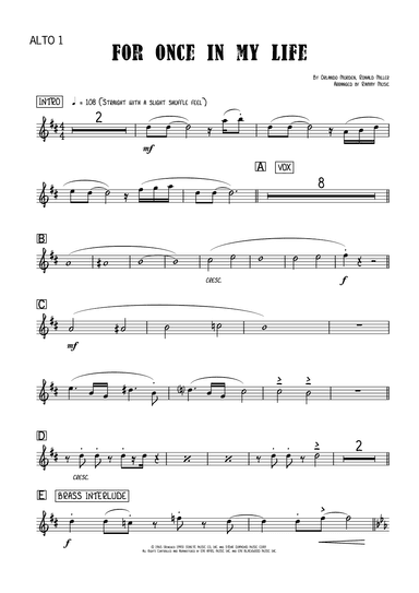 For Once In My Life (arr. Iain Dixon)
