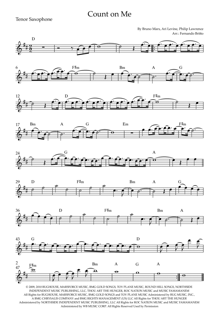 Count On Me (arr. Fernando Britto)