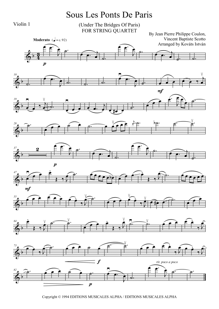 Sous Les Ponts De Paris (arr. Kovats Istvan)