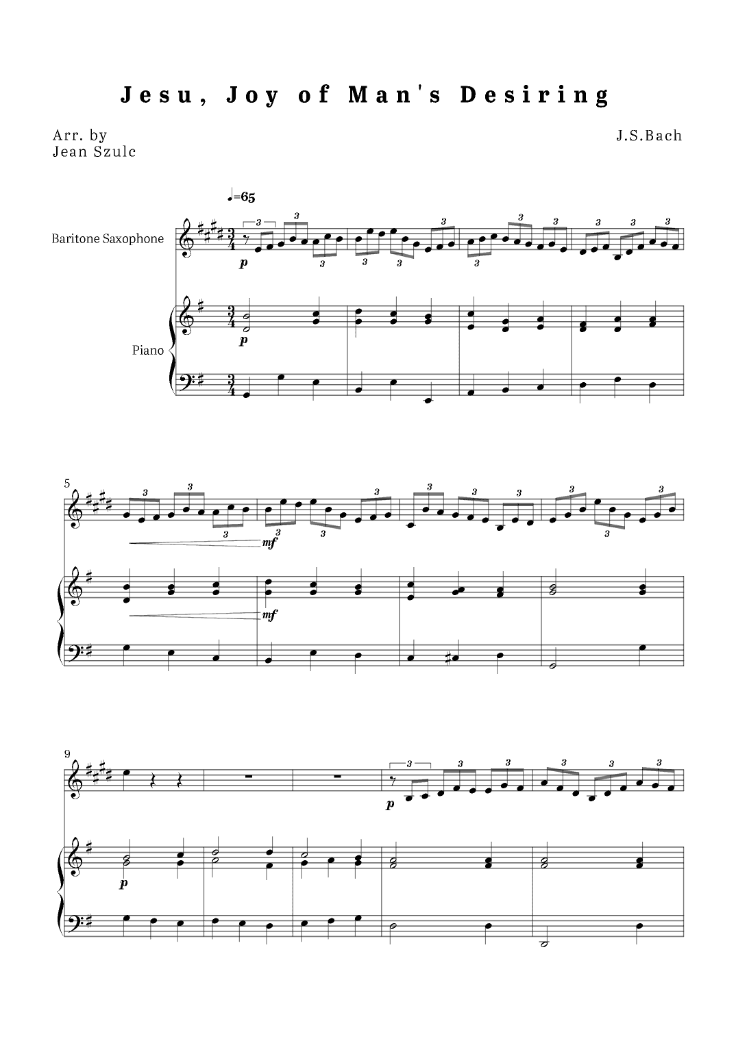 Jesu, Joy of Man's Desiring (arr. Jean Szulc)