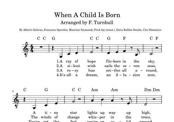 When A Child Is Born (arr. F. Turnbull)