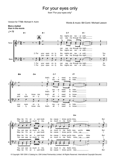 For Your Eyes Only (arr. Michael H. Kuhn)