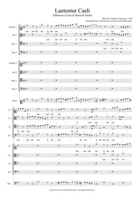 Pompeo Cannicciari - Laetentur Caeli a 8 (arr. Guido Menestrina)