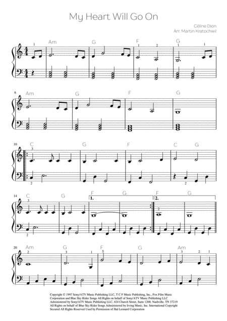 My Heart Will Go On (Love Theme from Titanic) (arr. Martin Kratochwil)