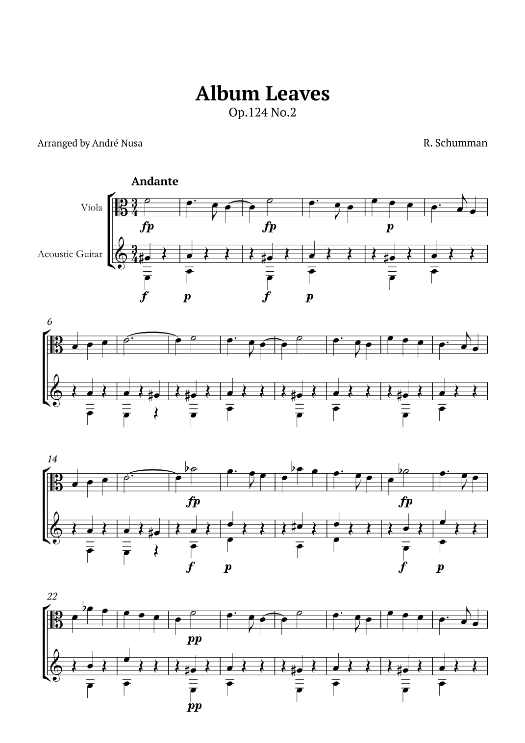 Album Leaves Op.124 No.2 (arr. André Nusa)