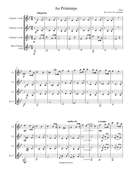 Au Printemps (arr. Nick Lacanski)