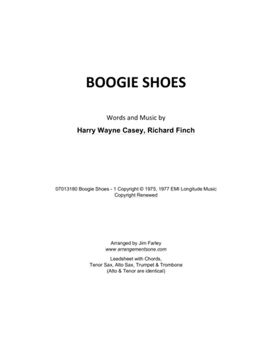 Boogie Shoes (arr. Jim Farley www.arrangementsone.com)