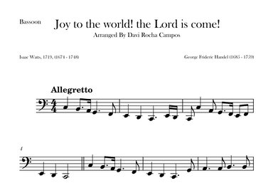 Joy to the world! the Lord is come! (arr. Davi Rocha Campos)