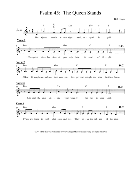 Psalm 45:  The Queen Stands