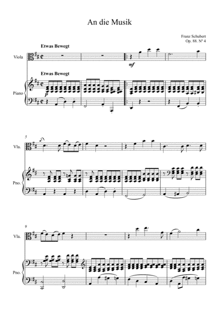 Franz Schubert - An die Musik (Viola Solo) (arr. André Laitano)
