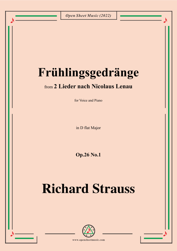 Richard Strauss-Frühlingsgedränge,in D flat Major (arr. OSM Press)