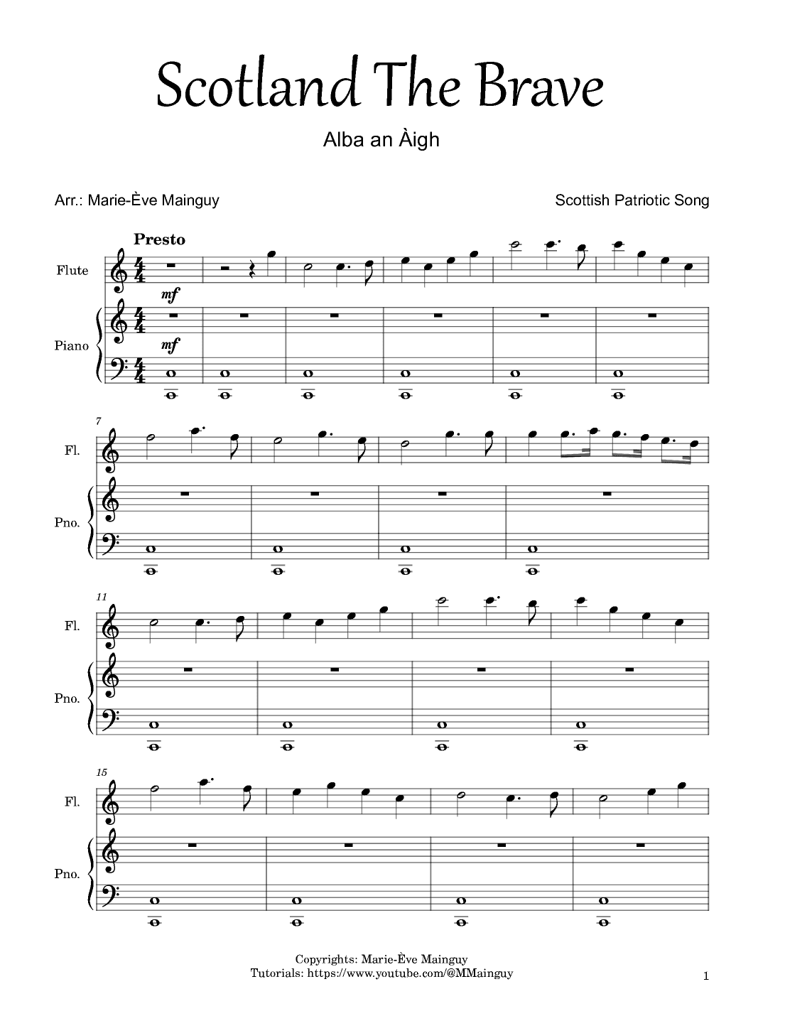 Scotland The Brave (arr. Marie-Ève Mainguy)