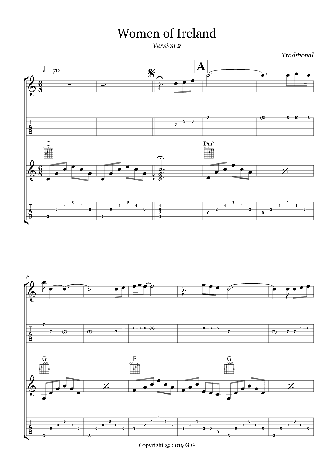 Women of Ireland (C) (arr. Gio G)