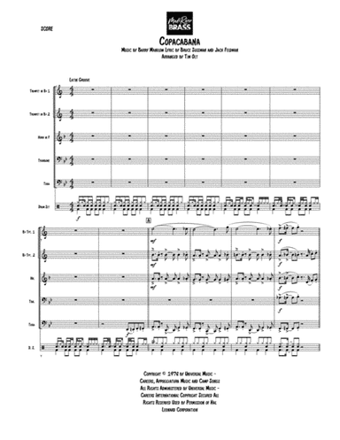 Copacabana (At The Copa) (arr. Tim Olt)