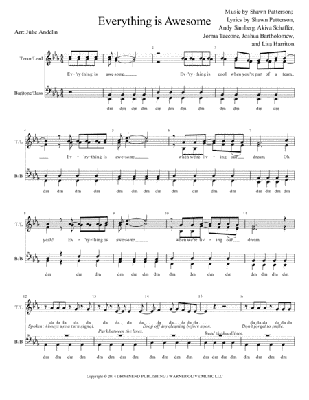 Everything Is Awesome (awesome Remixxx!!!) (arr. Julie Andelin)