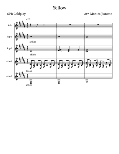 Yellow (arr. Monica Jianette)