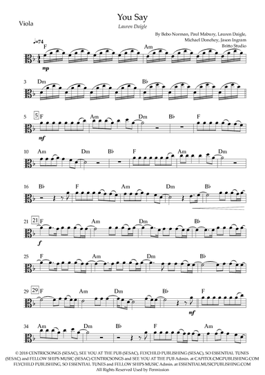 You Say (arr. Fabio Britto)