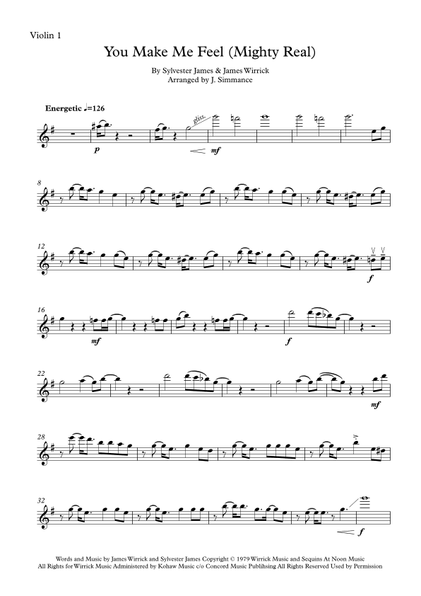 You Make Me Feel (mighty Real) (arr. J. Simmance)