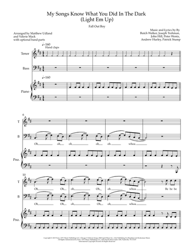 My Songs Know What You Did In The Dark (light Em Up) (arr. Matthew Udland)